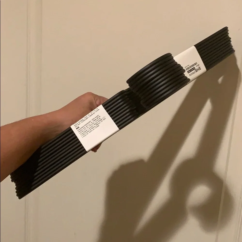 Set of 20 individual IKEA hangers plastic black SPRING CLEAN